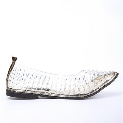 Kosta Altın Renkli Şeffaf Kadın Babet Ayakkabı