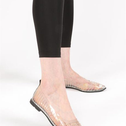 Kosta Gümüş Renkli Şeffaf Kadın Babet Ayakkabı