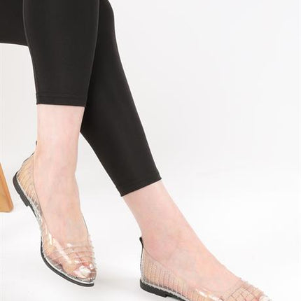 Kosta Gümüş Renkli Şeffaf Kadın Babet Ayakkabı