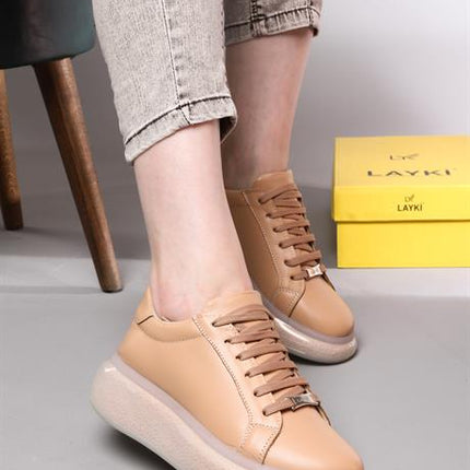 Lovels Bej Renkli Şeffaf Tabanlı Kadın Spor Ayakkabı