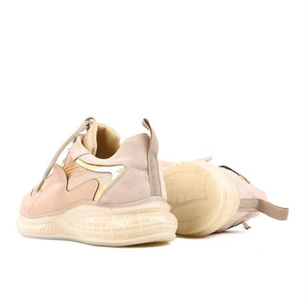 Miora Bej Renkli Şeffaf Tabanlı Paraşüt Kumaşlı Kışlık Kadın Yürüyüş Ayakkabısı