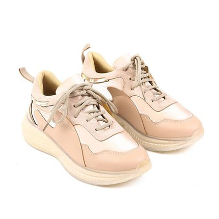 Miora Bej Renkli Şeffaf Tabanlı Paraşüt Kumaşlı Kışlık Kadın Yürüyüş Ayakkabısı