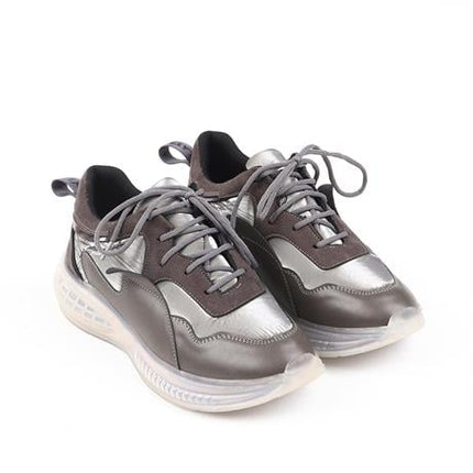 Miora Gri Renkli Şeffaf Tabanlı Paraşüt Kumaşlı Kışlık Kadın Yürüyüş Ayakkabısı