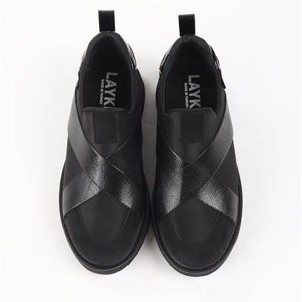 Nesica Siyah Renkli Lastikli Paraşüt Kumaş Yürüyüş Ayakkabısı