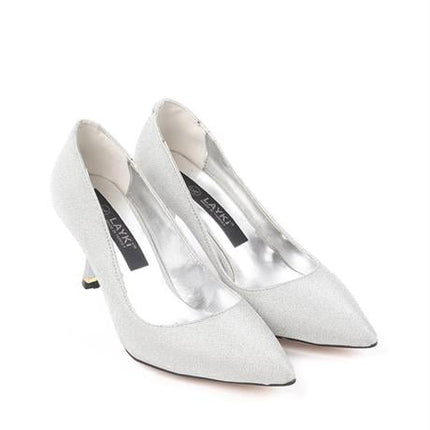 Sirella Parlak Gümüş Renkli Yüksek Topuklu Ayakkabı