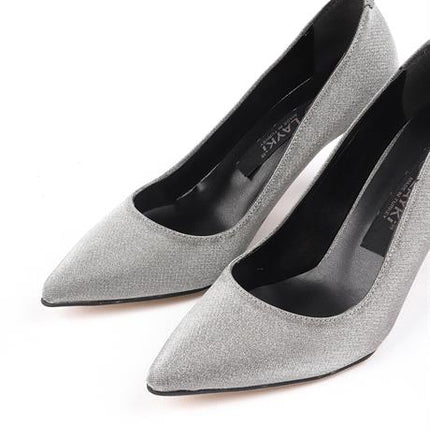 Sirella Parlak Platin Renkli Yüksek Topuklu Ayakkabı