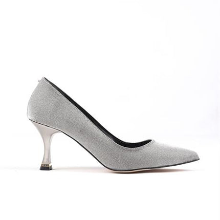 Sirella Parlak Platin Renkli Yüksek Topuklu Ayakkabı