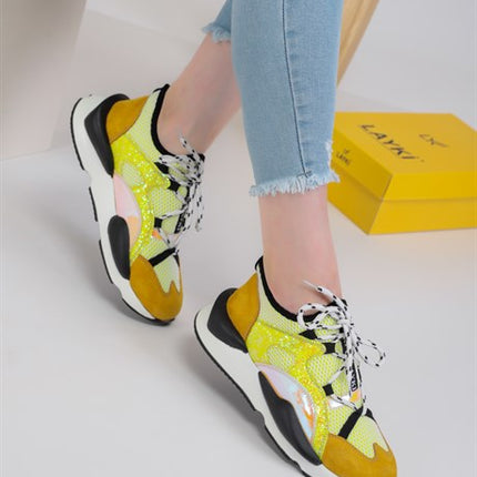 Marcona Sarı Renkli Lux Kadın Spor Ayakkabı
