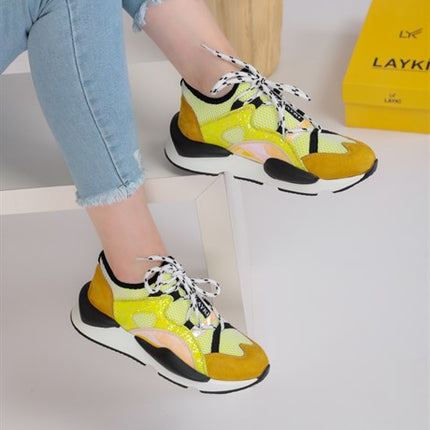 Marcona Sarı Renkli Lux Kadın Spor Ayakkabı