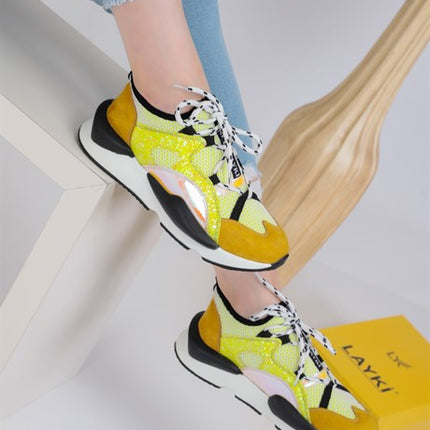 Marcona Sarı Renkli Lux Kadın Spor Ayakkabı