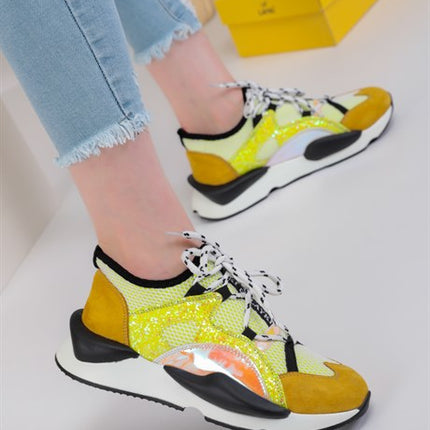 Marcona Sarı Renkli Lux Kadın Spor Ayakkabı