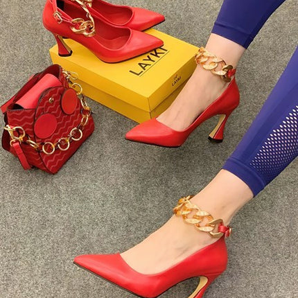 Carrusca Kırmızı Renkli Kadın Abiye Ayakkabı