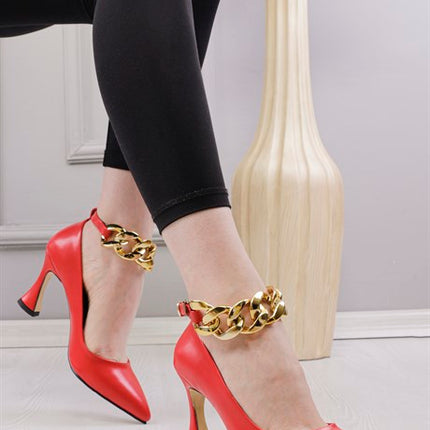 Carrusca Kırmızı Renkli Kadın Abiye Ayakkabı