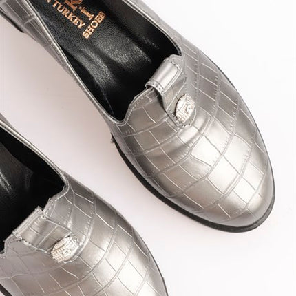 Marin Platin Renkli Lux Kadın Klasik Ayakkabı