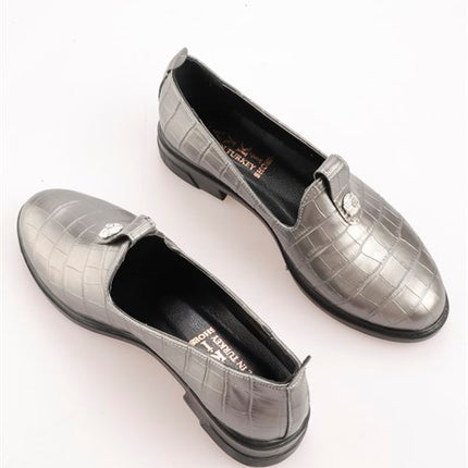 Marin Platin Renkli Lux Kadın Klasik Ayakkabı