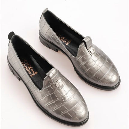 Marin Platin Renkli Lux Kadın Klasik Ayakkabı