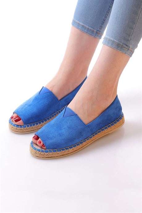 Lahm Mavi Renkli Kadın Babet Ayakkabı