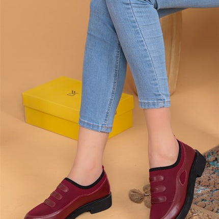 Mona Bordo Renkli Kadın Günlük Ayakkabı