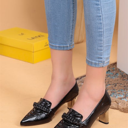 Semira Topuklu Siyah Kadın Ayakkabı