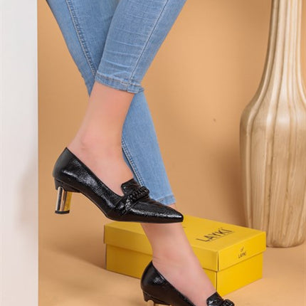 Semira Topuklu Siyah Kadın Ayakkabı