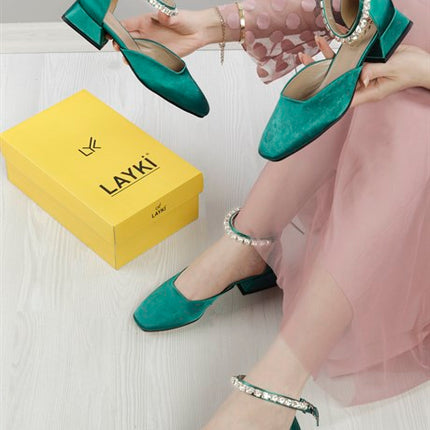 Mayuka Haki Renkli Kadın Lux Topuklu Ayakkabı