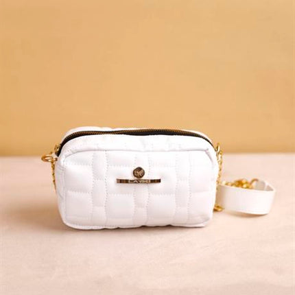 Serra Beyaz Renkli Zincirli Askılı Kadın Deri Çapraz Çanta