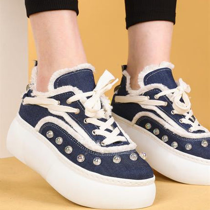 Toredo Keten Mavi Renkli Günlük Taşlı Yürüyüş Ayakkabı