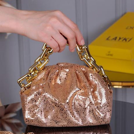 Hera Altın Renkli Krok Askılı Çanta