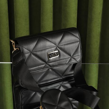 Valenti Siyah Renkli Zincirli Askılı Kadın Deri Bozuk Para Cüzdanlı Askılı Çanta