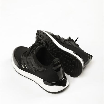 Attis Siyah Renkli Streç Deri Günlük Kullanım Rahat Yürüyüş Kadın Spor Ayakakbı