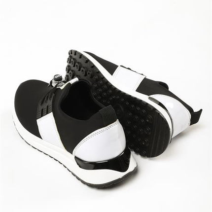 Mista Siyah Beyaz Renkli Streç Deri Günlük Kullanım Rahat Yürüyüş Kadın Spor Ayakakbı