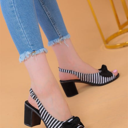 Julia Siyah Renkli Kadın Topuklu Ayakkabı