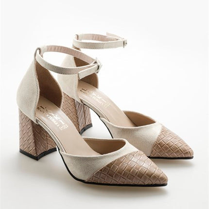 Hilario Bej Renkli Lux Suet Kadın Topuklu Ayakkabı