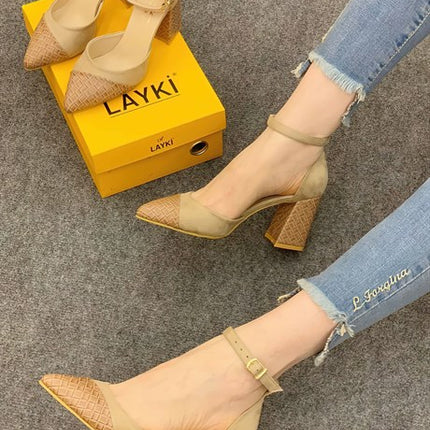 Hilario Bej Renkli Lux Suet Kadın Topuklu Ayakkabı