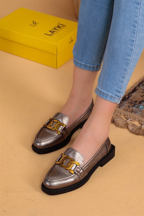 Tesma Platin Kadın Babet Ayakkabı